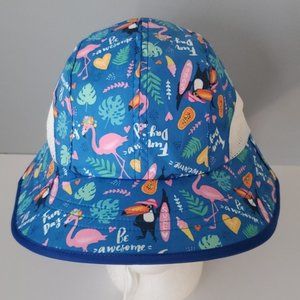 Baby/Toddler Blue Pink Peacock Drawstring Sun Swim Hat